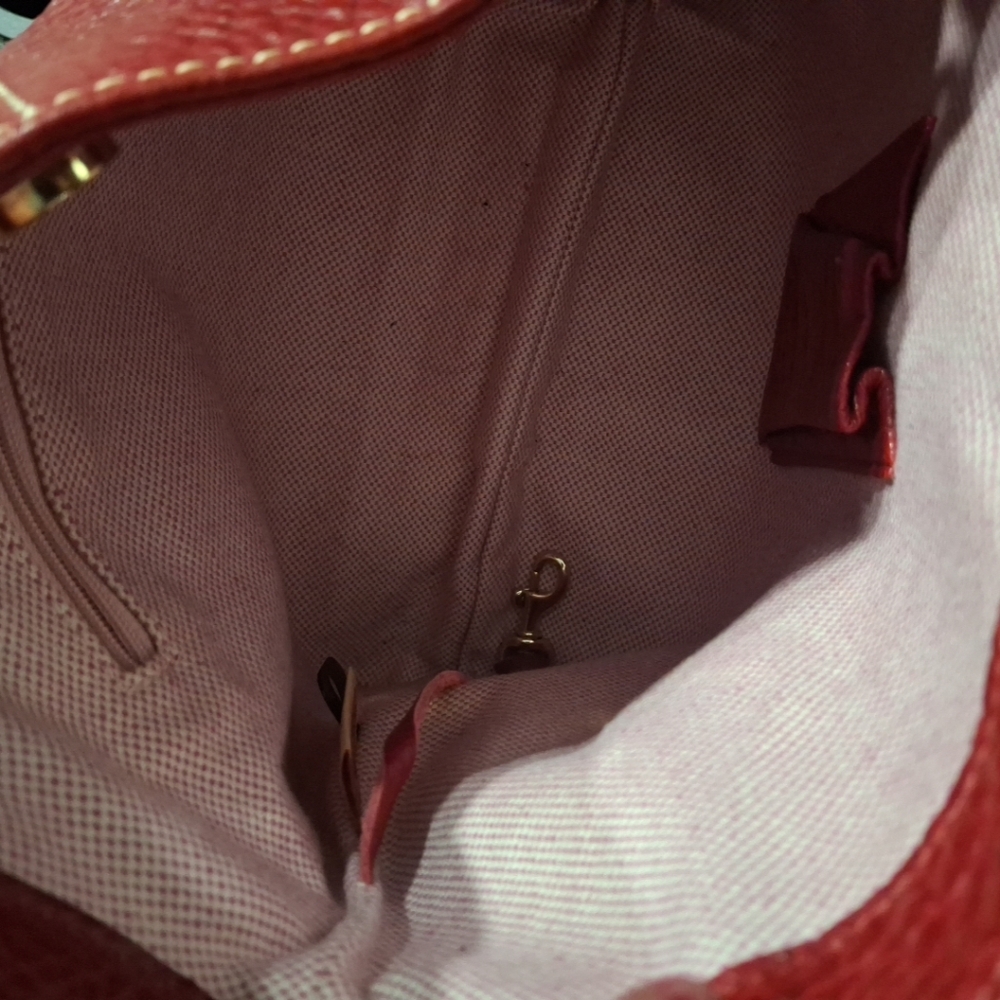 Dooney & Bourke Deep Red Pebbled Leather Shoulder Bag - Picture 12 of 14